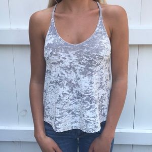 Light blue velvet tank top